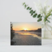 Misty Lake Sunrise Postcard Postkarte (Stehend Vorderseite)