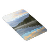 Misty Lake Trees Reflection Ruhige Lage Foto Magnet (Rechte Seite)
