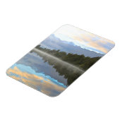 Misty Lake Trees Reflection Ruhige Lage Foto Magnet (Linke Seite)