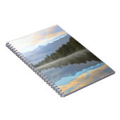 Misty Lake Trees Reflection Ruhige Lage Foto Notizblock (Rechte Seite)