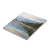 Misty Lake Trees Reflection Ruhige Landschaft Fliese (Seite)