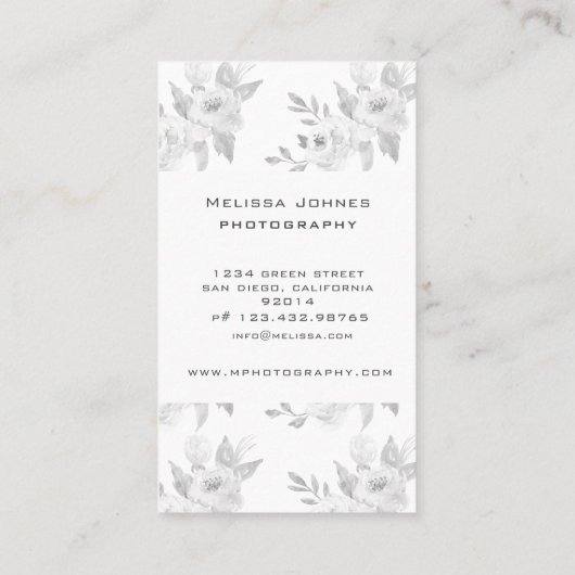 Misty Light | Visitenkarte für Fotografen (Rückseite)