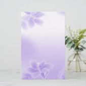 Misty lila Floral Briefpapier (Stehend Vorderseite)