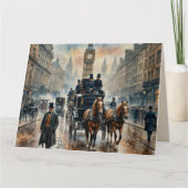 Misty London Street 1800s Birthday Karte (Vorderseite)