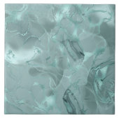 Misty Marble Abstract Muster Med Teal ID705b Fliese (Vorderseite)