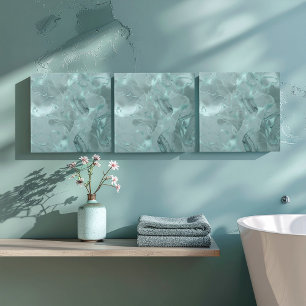 Misty Marble Abstract Muster Med Teal ID705b Fliese