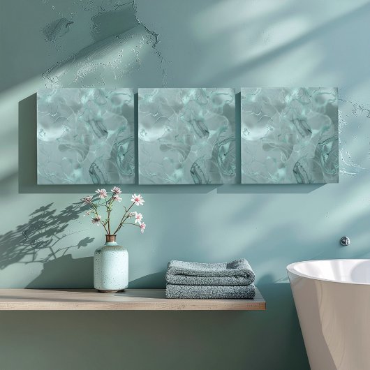 Misty Marble Abstract Muster Med Teal ID705b Fliese