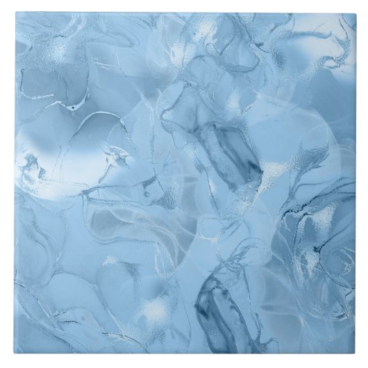 Misty Marble Abstract Pattern Dark Blue ID705b Fliese (Vorderseite)