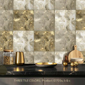 Misty Marble Abstract Pattern Dark Gold ID705a Fliese