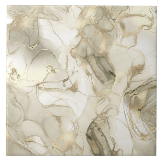 Misty Marble Abstract Pattern Light Gold ID705c Fliese (Vorderseite)