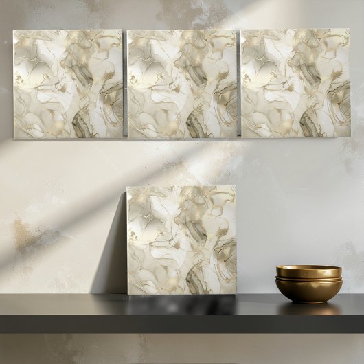 Misty Marble Abstract Pattern Light Gold ID705c Fliese
