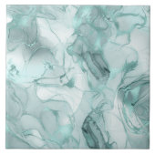 Misty Marble Abstract Pattern Light Teal ID705c Fliese (Vorderseite)