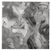 Misty Marble Abstract Pattern Med B&W ID705b Fliese (Vorderseite)