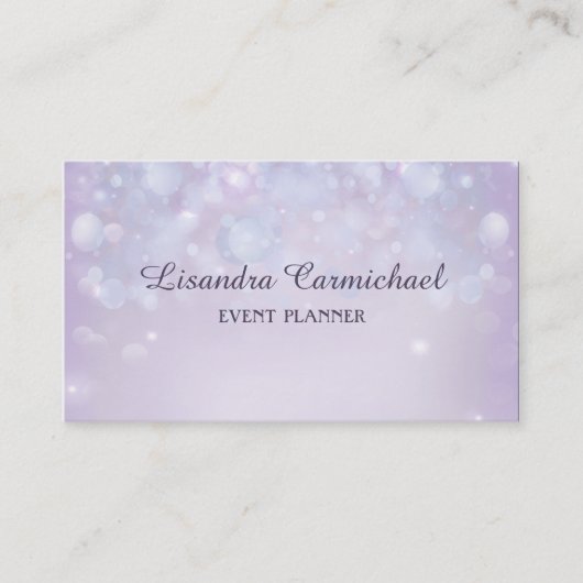 Misty Mauve Bokeh Event Planner Business Cards Visitenkarte (Vorderseite)
