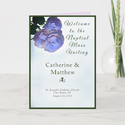 Misty Mauve & Green Nuptial Mass mit Foto Programm (Vorderseite)