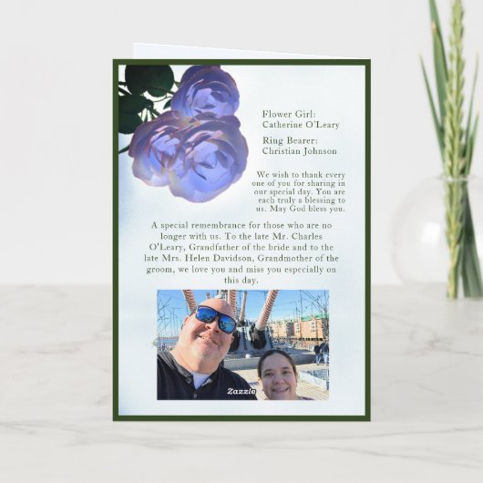 Misty Mauve & Green Nuptial Mass mit Foto Programm (Rückseite)