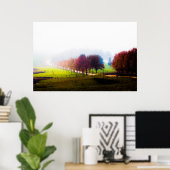Misty Meadow in Autumn Poster (Heimbüro)