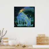 "Misty Midsommers Morning" Unicorn Canvas Print Poster (Küche)