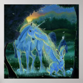 "Misty Midsommers Morning" Unicorn Canvas Print Poster (Vorne)