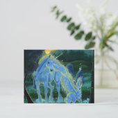 "Misty Midsommers Morning" Unicorn Postkarte (Stehend Vorderseite)