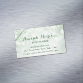 Misty Mint Bokeh Event Plan Magnetic Business Card Magnetische Visitenkarte (Beispiel)