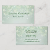 Misty Mint Bokeh Event Planner Business Cards Visitenkarte (Vorne/Hinten)