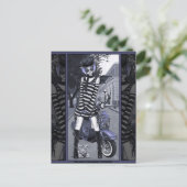 Misty Mod Moped Scooter Urban Tiger Fairy Postcard Postkarte (Stehend Vorderseite)