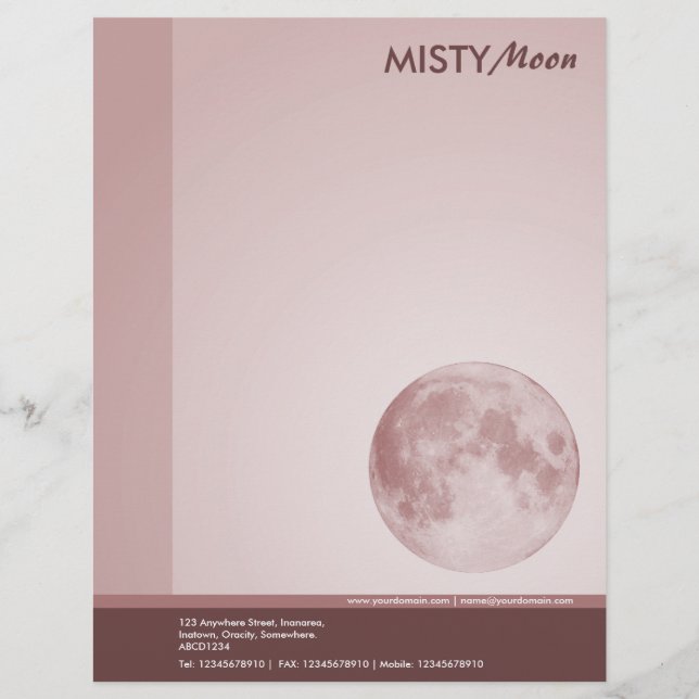 Misty Moon Brown Briefbogen (Vorderseite)