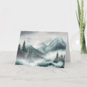 Misty Moonlight Mountain Forest Woods Wedding Dankeskarte (Rückseite)
