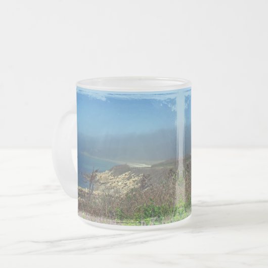 Misty Morning an Nobska Point - Cape Cod MA Mattglastasse (Vorderseite Links)