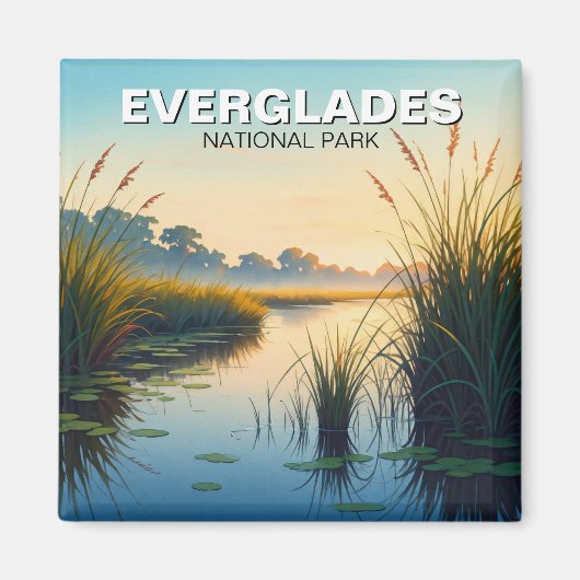 Misty Morning Everglades Nationalpark Florida Magnet (Vorne)