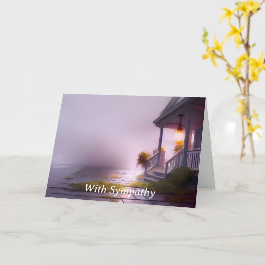 Misty Morning Front Porch individuell anpassbares Karte (Gelbe Blume)
