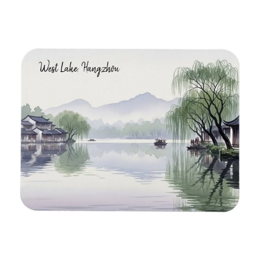 Misty Morning Hangzhou West Lake Hangzhou Magnet (Horizontal)