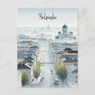 Misty Morning Helsinki Finnland Travel Postkarte