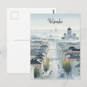 Misty Morning Helsinki Finnland Travel Postkarte (Vorne/Hinten)