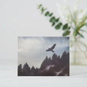 Misty Morning in den Bergen Postkarte (Stehend Vorderseite)