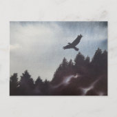 Misty Morning in den Bergen Postkarte (Vorderseite)