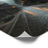 Misty Morning in einem japanischen Dorf Poster (Ecke)