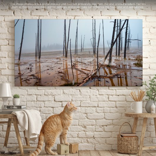 Misty Morning in Yellowstone Leinwanddruck