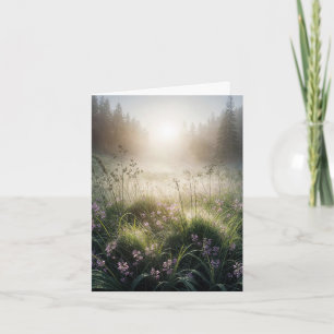 Misty Morning Meadow Note Card Karte