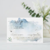 Misty Morning Meadow Wedding RSVP Karte (Stehend Vorderseite)