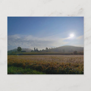 MIsty Morning on Rural Farmland in Eastern Ohio Postkarte