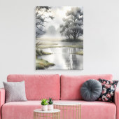 Misty Morning River Leinwanddruck (Insitu (Wohnzimmer))