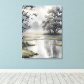 Misty Morning River Leinwanddruck (Insitu (Holzboden))