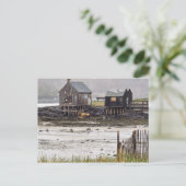 Misty Morning Shacks Postcard Postkarte (Stehend Vorderseite)