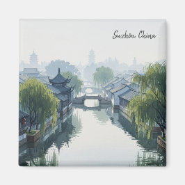 Misty Morning Suzhou China Travel Magnet
