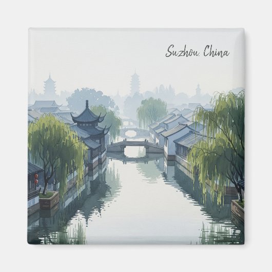 Misty Morning Suzhou China Travel Magnet (Vorne)