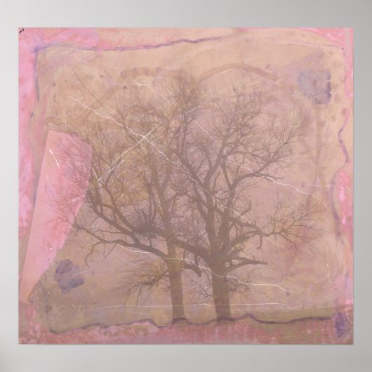 Misty Morning Trees Digitale Kunst Poster (Vorne)