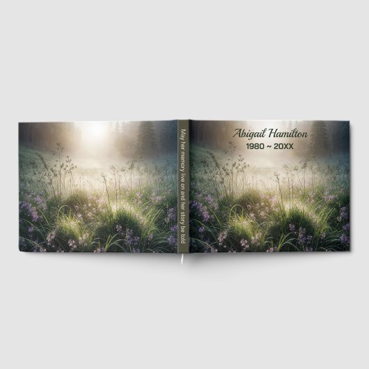 Misty Morning Wiese mit Wildblumen Gästebuch (Voll)