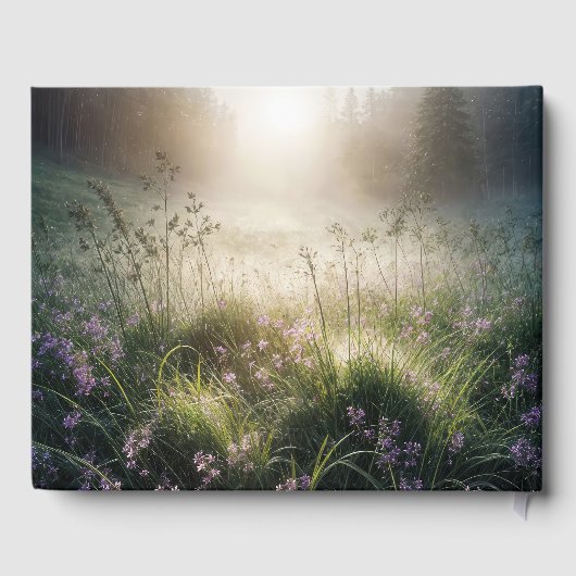 Misty Morning Wiese mit Wildblumen Gästebuch (Rückseite)